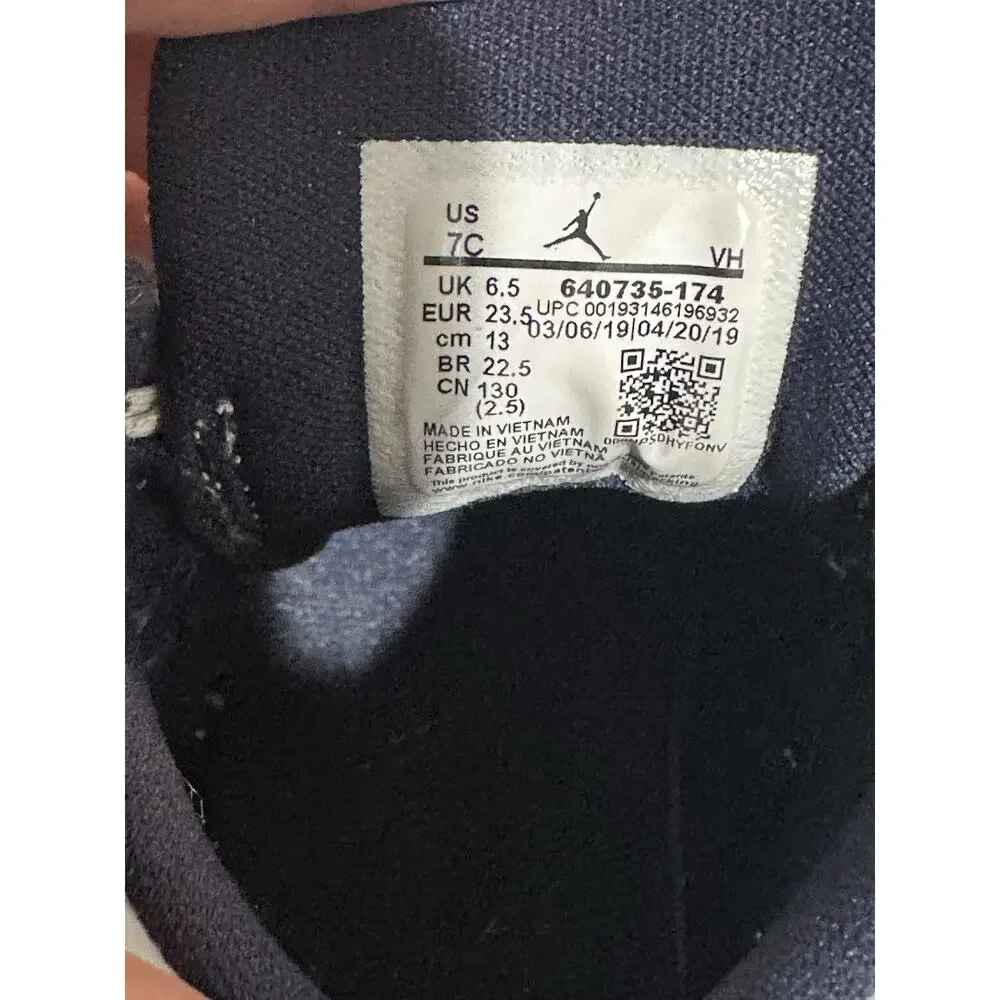 Jordan 1 Retro High OG (TD) Toddler Size 7C Shoes Navy-White 640735-174‎